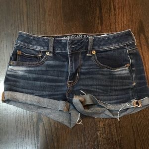 Dark wash denim shorts from American Eagle